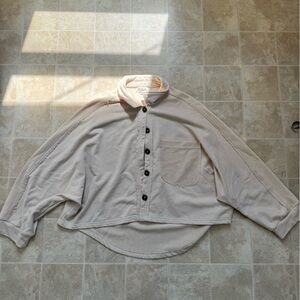 Listicle Cream Button-Up Collared Shirt